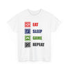 Eat Sleep Game Repeat T-Shirt — Gamer Graphic Tee