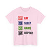 Eat Sleep Game Repeat T-Shirt — Gamer Graphic Tee